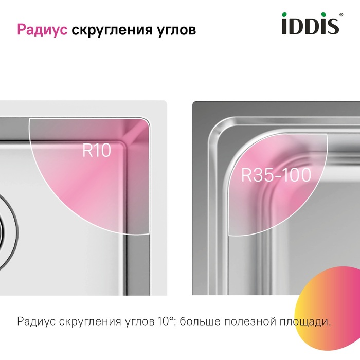 Мойка, нерж.сталь, универсального монтажа, сатин, 440*440, Прайм (Prime), IDDIS, PRI44S0i77