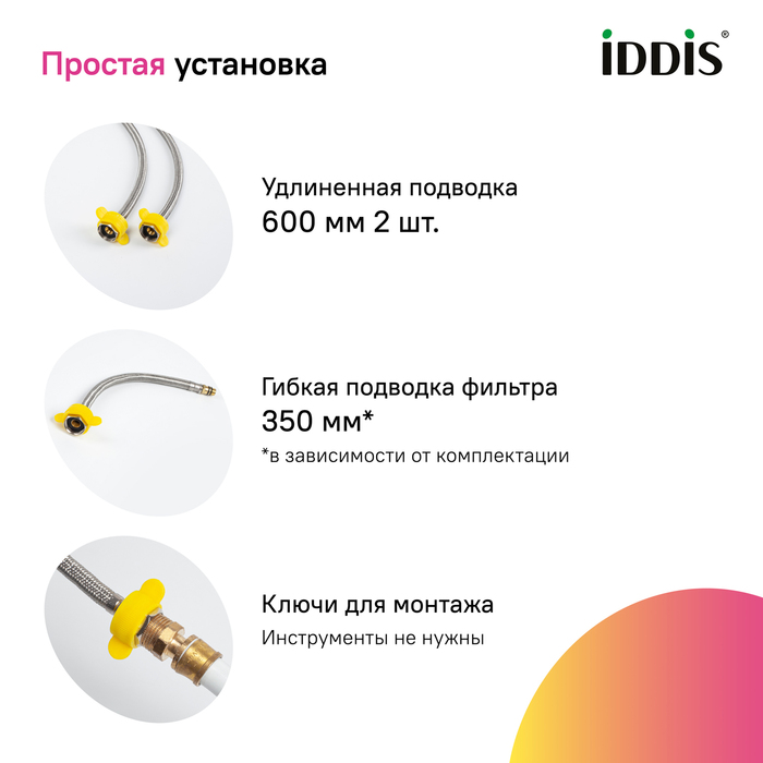 PURSBPFi05N, Смеситель для кухни с фильтром и выдвижным изливом, хром, Пьюр (Pure), ID
