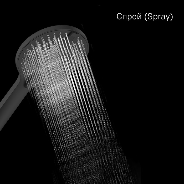 Лейка для душа, 4F, черная матовая, Рора (Rora), Milardo, ROR4FBRM18