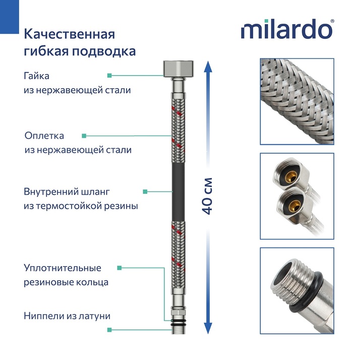 Смеситель для умывальника с гигиеническим душем, графит, Рора (Rora), Milardo, RORGM01M08