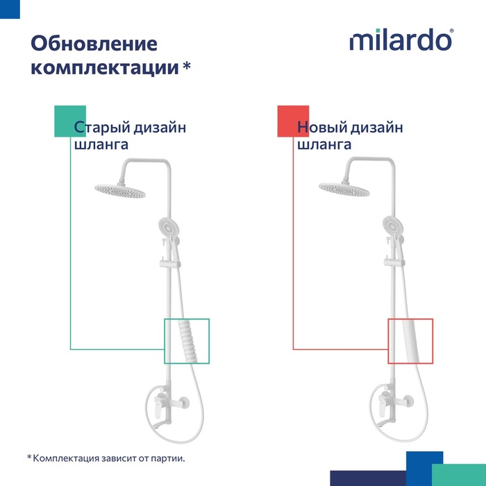 Смеситель для ванны с верхним душем, белый матовый, Рора (Rora), Milardo, RORWT4FM06