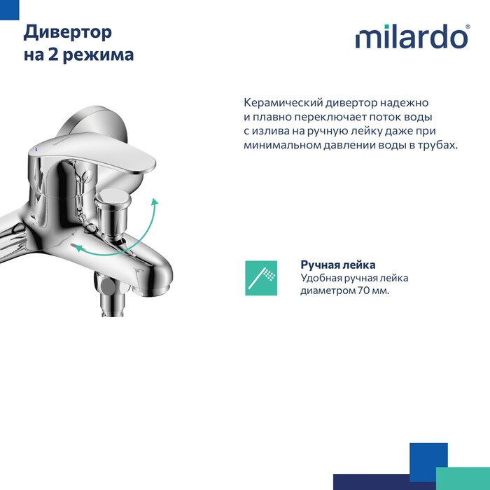 Смеситель для ванны, Симп (Simp), Milardo, SIMSB00M02