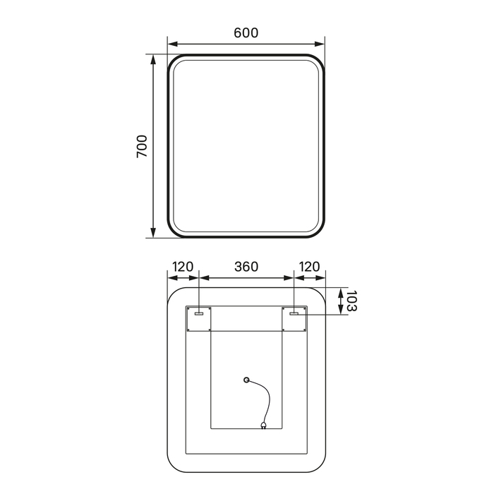 Зеркало с подсветкой 3 в 1, 60 см, Слайд (Slide), IDDIS, SLI6010i98