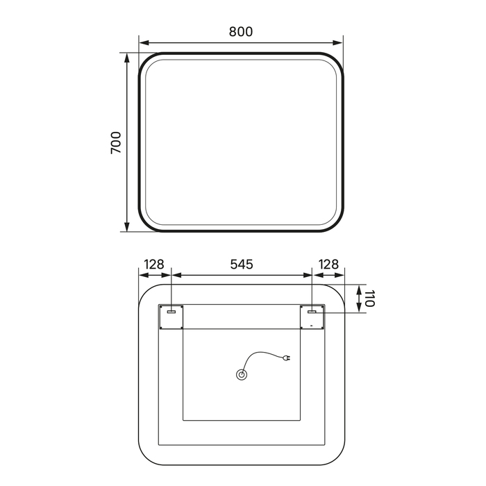 Зеркало с подсветкой 3 в 1, 80 см, Слайд (Slide), IDDIS, SLI8010i98