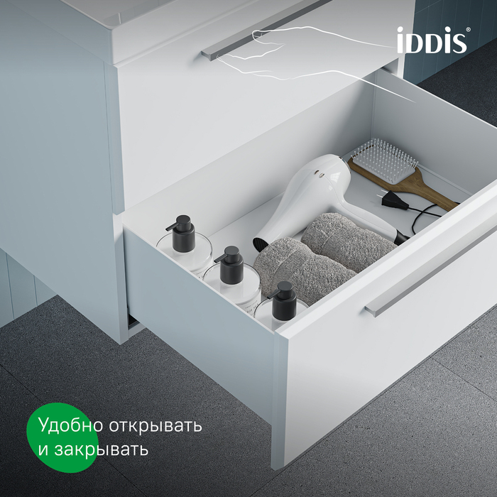 Тумба с умывальником, подвесная, 100 см, белый, Слайд Икс (Slide X), IDDIS, SLX10W0i95K подходит умыв. 4511000i28