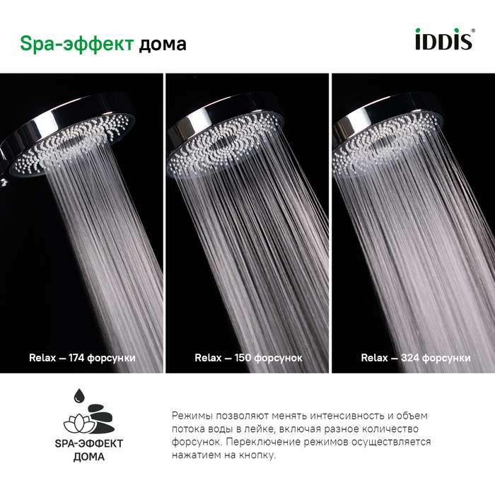 Лейка для душа, хром, СпаХоум (SpaHome), IDDIS, SPA3F0Ci18
