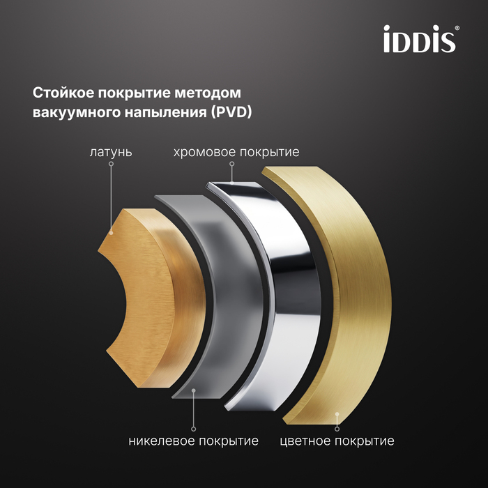 Душевая система с тропическим, ручным душем и изливом, золото матовое, Виндзор (Windsor), IDDIS, WINMG3Fi06