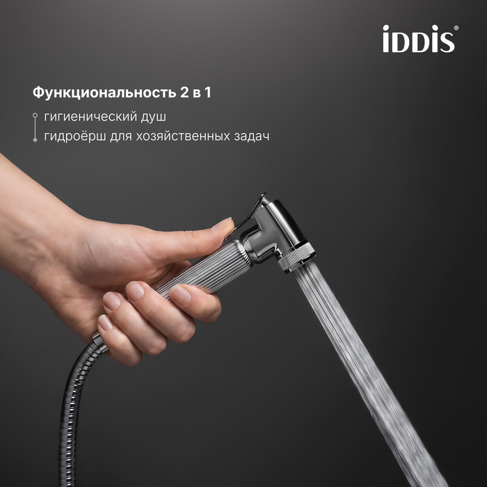 Встраиваемый смеситель с гигиеническим душем, хром глянцевый, Виндзор (Windsor), IDDIS, WINSBR0i08