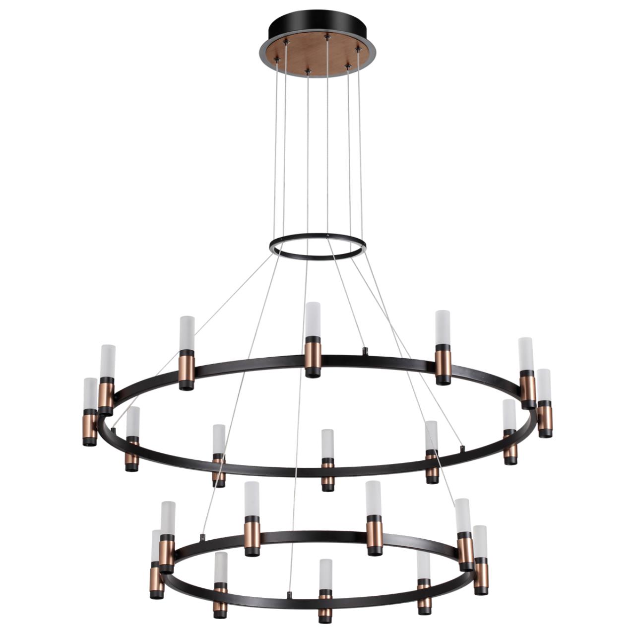 5009/98L L-VISION ODL23 529 матовый черный/ ант.бронза/белый/металл/акрил Люстра LED 98W 4000K 3300Лм CANDEL