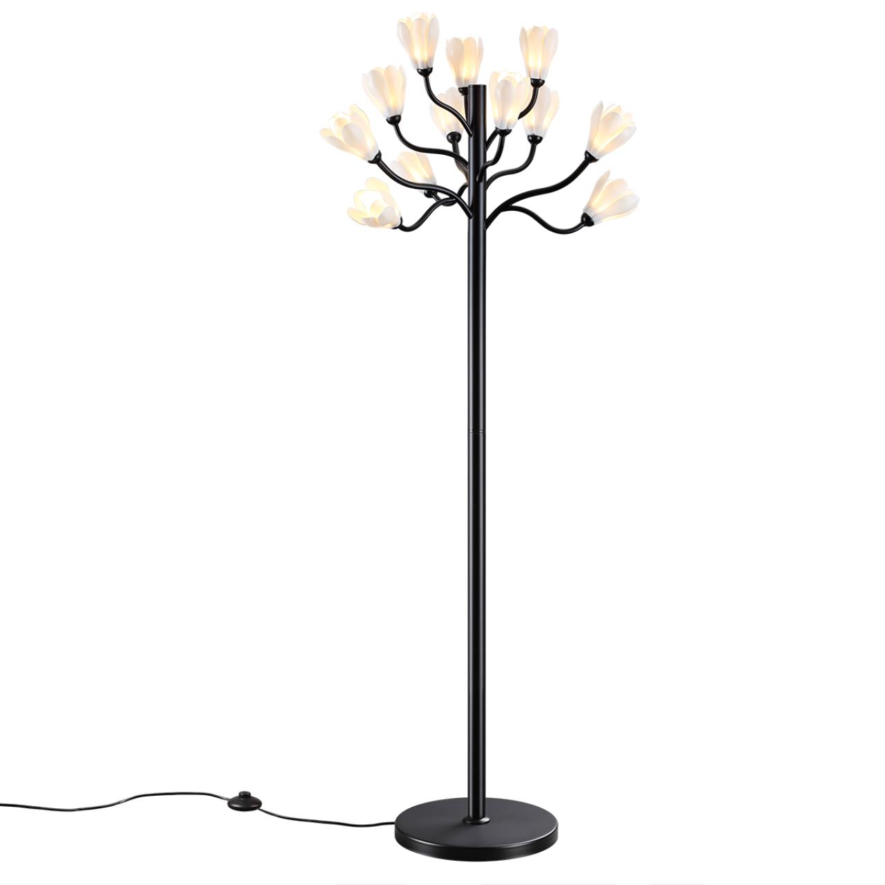 5090/12F MODERN ODL25 553 черный матовый/белый/фарфор Торшер G4 LED 12*5W GARDI