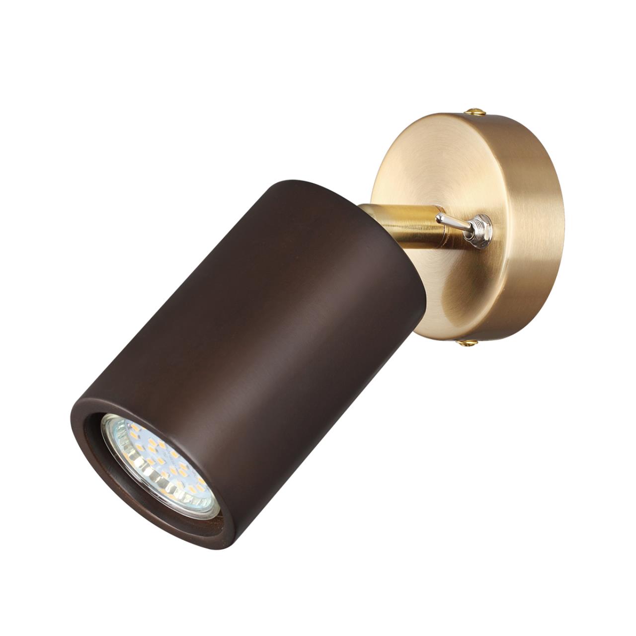 7062/1W MINIMA ODL25 217 Настенный светильник темное дерево/металл с выкл. IP20 GU10 LED 7W 220V CAUCHO