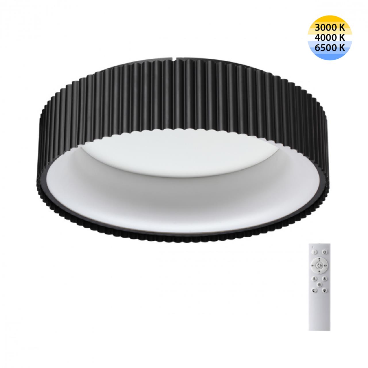 7712/56L AVRA LED SN 574 Светильник металл/акрил/белый/черный LED 56Вт 3000-6500К D460 IP20 пульт ДУ SHARMEL