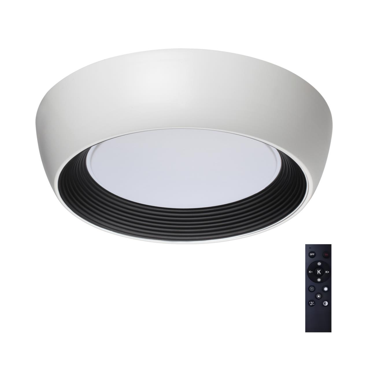 7715/54L AVRA LED SN 590 Светильник металл/акрил/белый/черный LED 54Вт 3000-6500К D500 IP20 пульт ДУ CRONUS