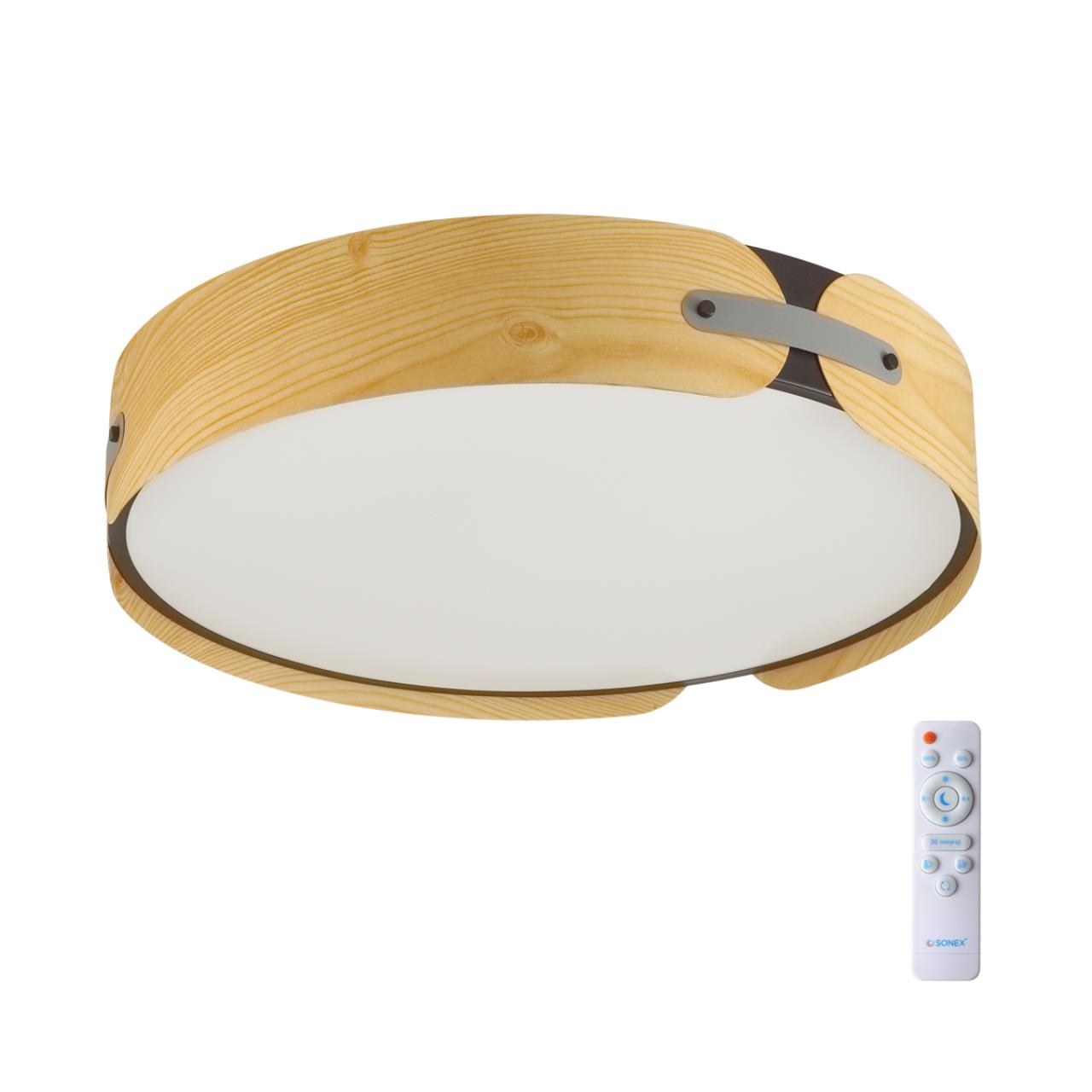 7721/100L AVRA LED SN 597 Светильник металл/пластик/белый/черный/дерево LED 100Вт 3000-6000K D600 IP20 пульт ДУ CORAGGIO