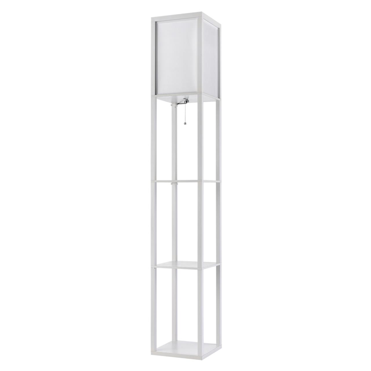 8089/1F COMFI LN26 459 белый, дерево/текстиль Торшер Е27 1*60W 220V PRACTIC