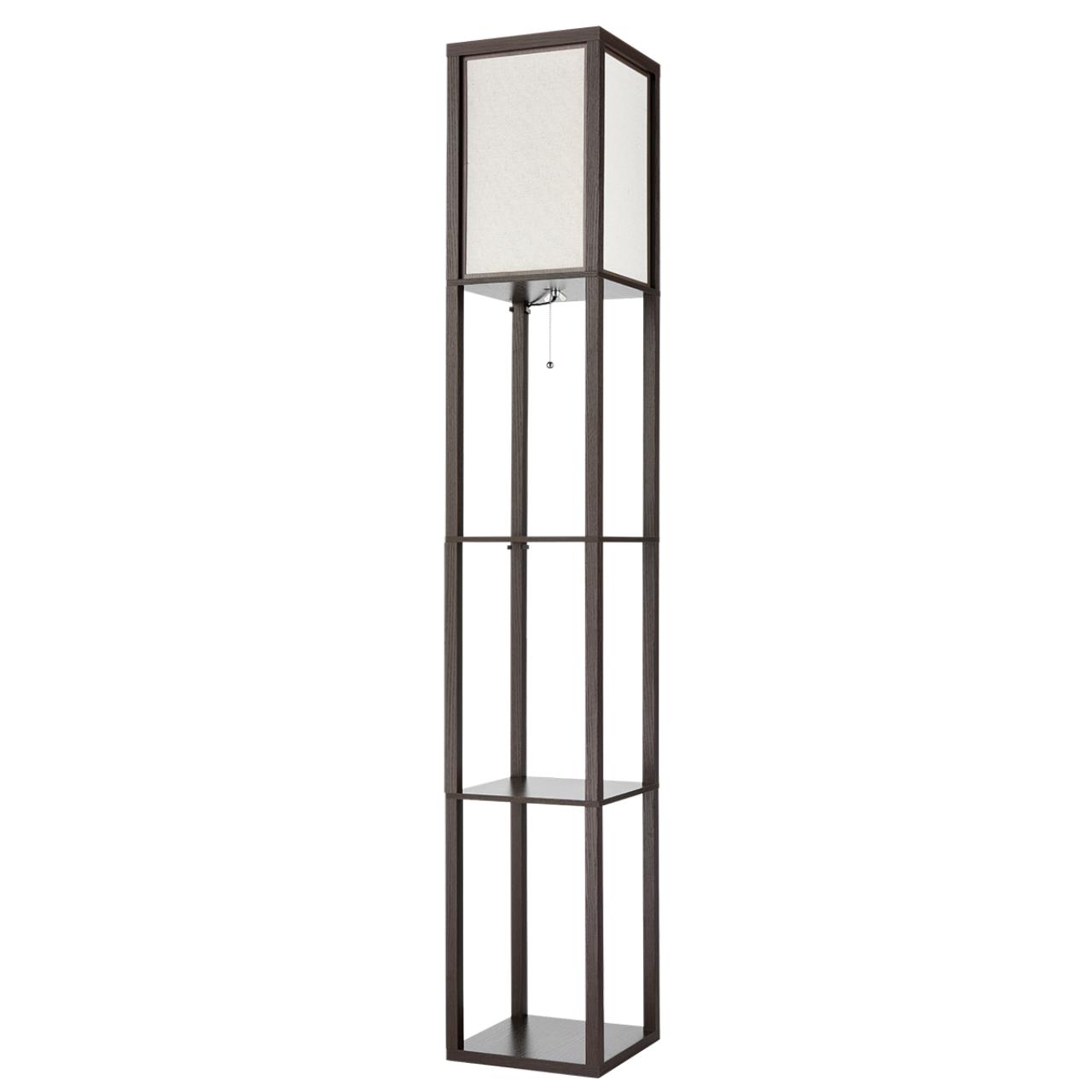 8090/1F COMFI LN26 460 кофейный/белый, дерево/текстиль Торшер Е27 1*60W 220V PRACTIC