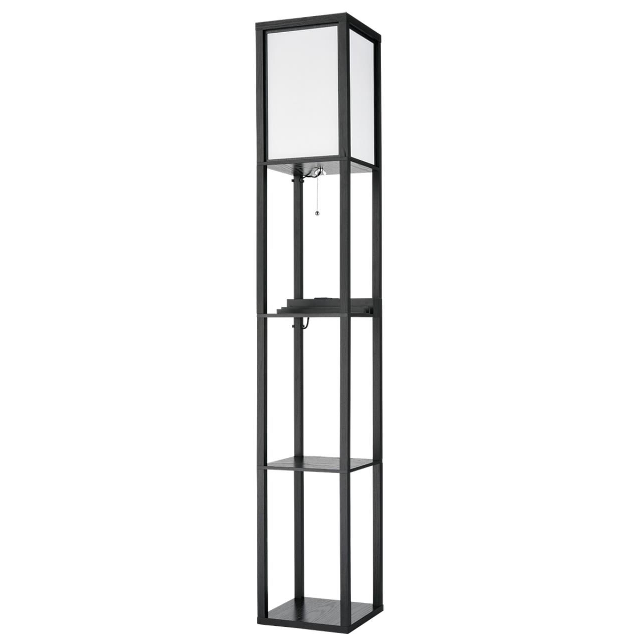 8093/1F COMFI LN26 460 черный/белый, дерево/текстиль Торшер Е27 1*60W 220V PRACTIC