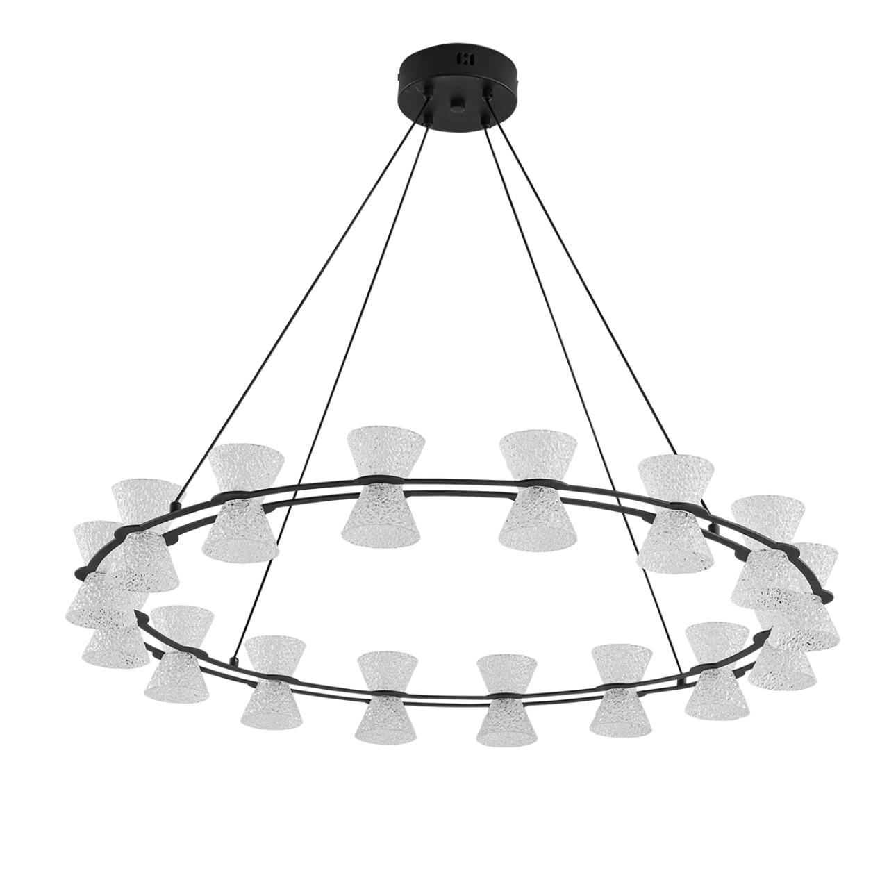 8341/54L LEDIO LN26 228 черный/прозрачный металл/акрил Люстра подвесная LED 54W 3000K 220V VINORA