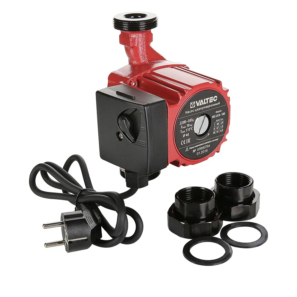 Насос циркуляционный Valtec RS 25/6-180 с гайками