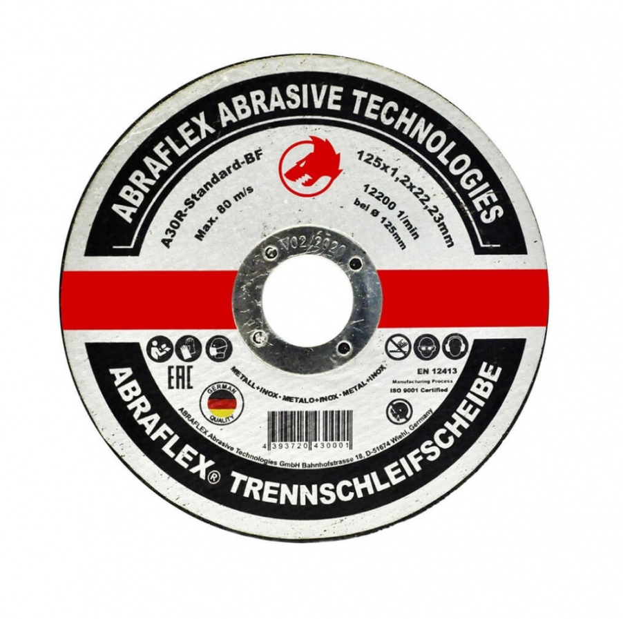 Круг отрезной ABRAFLEX 125×1,2×22 мет+нерж (Германия)