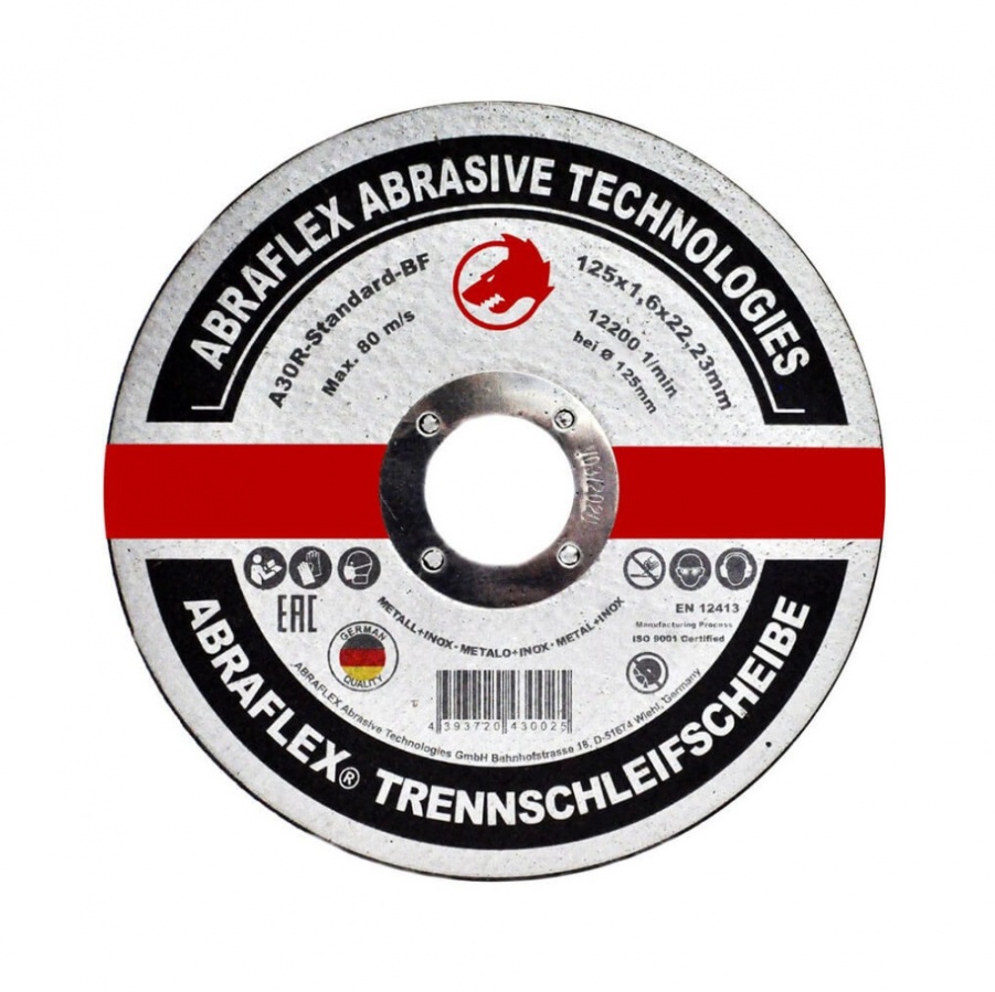 Круг отрезной ABRAFLEX 125×1,6×22 мет+нерж (Германия)