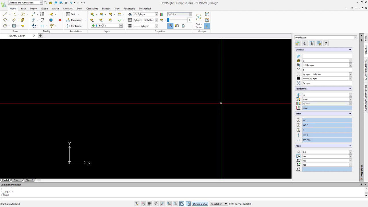 Создание первого чертежа в DraftSight