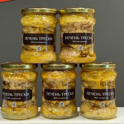 Печень трески, цельные кусочки, 0.5 кг
