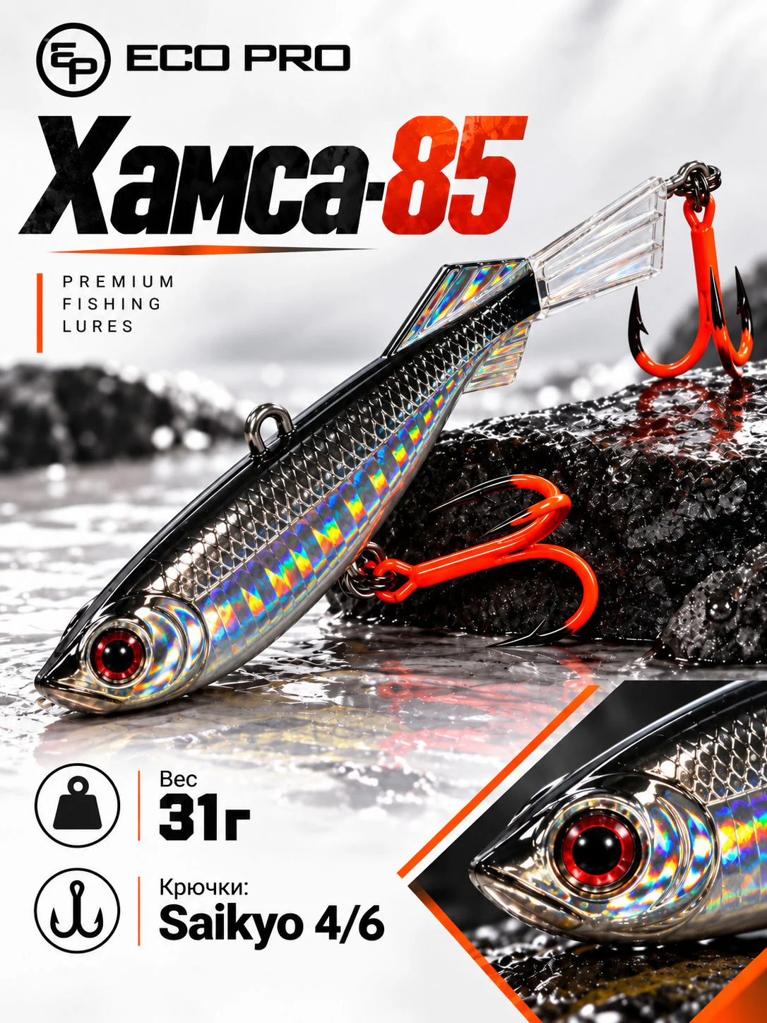 Балансир ECOPRO Хамса 8,5 см, 31г, 001