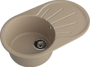 Мойка RONDO - Песочный 750х460х200мм овальный 1 чаша GranFest R-750L песочный  