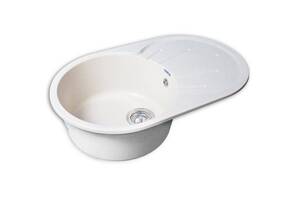 Мойка RONDO - Белый 750х460х200мм овальный 1 чаша GranFest R-750L белый 
