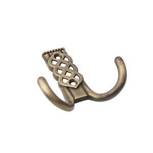 Крючок двухрожковый Атласная бронза Металл KERRON KR 0301 MAB