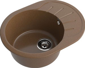 Мойка RONDO - Терракот 580х450х200мм овальный 1 чаша GranFest GF-R580L терракот 