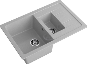 Мойка QUADRO - Серый 775х500х200мм прямоугольный 1,5 чаши GranFest GF-Q775KL 