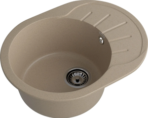 Мойка RONDO - Песочный 580х450х200мм овальный 1 чаша GranFest GF-R580L песочный 