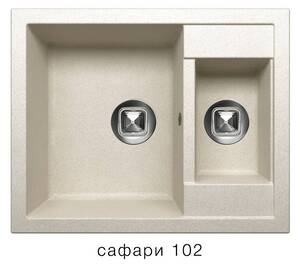 Мойка TOLERO - Сафари 625х500х200мм прямоугольный 1,5 чаши Polygran R-109 