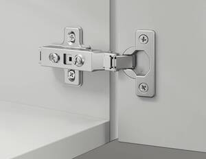 Петля 110 гр. МИНИ d26 мм Накладная Hafele Metallas с доводчиком никель 315.60.700+315.98.520 
