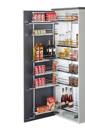 Выдвижная колонна 600 мм донное крепл. / к фасаду Хром с доводчиком 548.86.927 Hafele 
