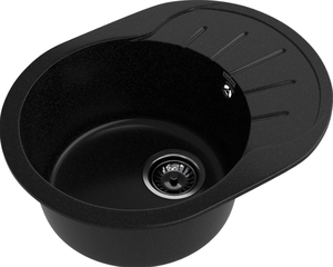 Мойка RONDO - Черный 580х450х200мм овальный 1 чаша GranFest R-580L черный 