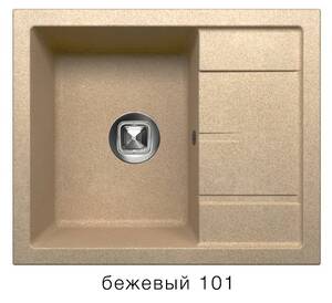 Мойка TOLERO - Бежевый 595х495х200мм прямоугольный 1 чаша Polygran R-107 