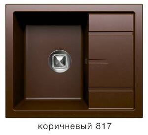 Мойка TOLERO - Коричневый 595х495х200мм прямоугольный 1 чаша Polygran R-107 