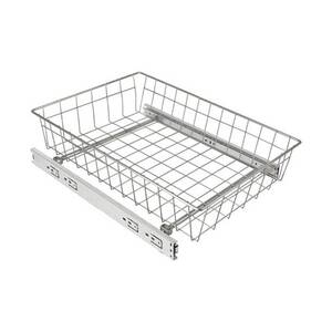 Выкатная корзина сетчатая, шариковые направляющие, 535х475х100мм (серебро) 600 