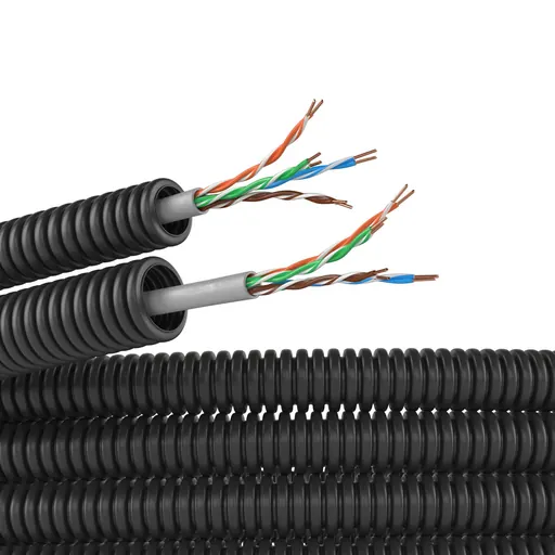 Трубы гибкие ПВХ с кабелем