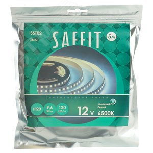 Лента светодиодная 9.6Вт/м 12В 6500К IP20 120LED/м SST02