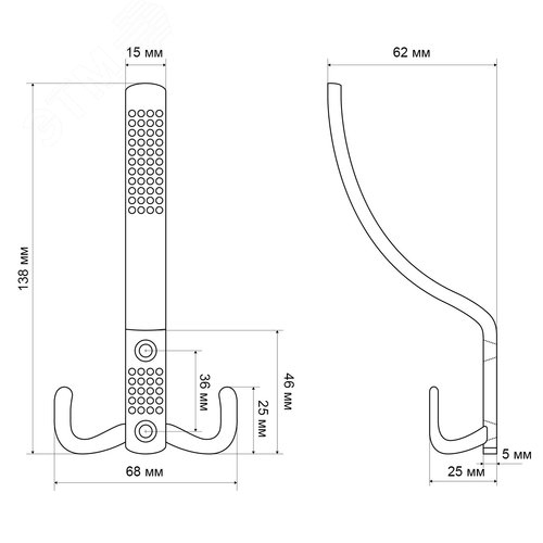Крючок-вешалка StahlBuro 212 A GP золото