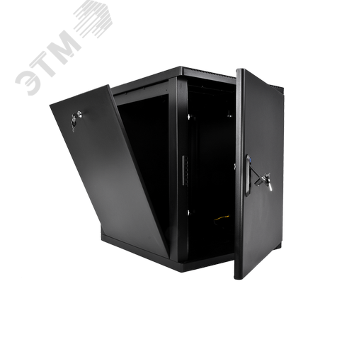 Шкаф 19'' телеком навесной разборный 12U (600 х 650) съемные стенки, дверь металл, чёрный