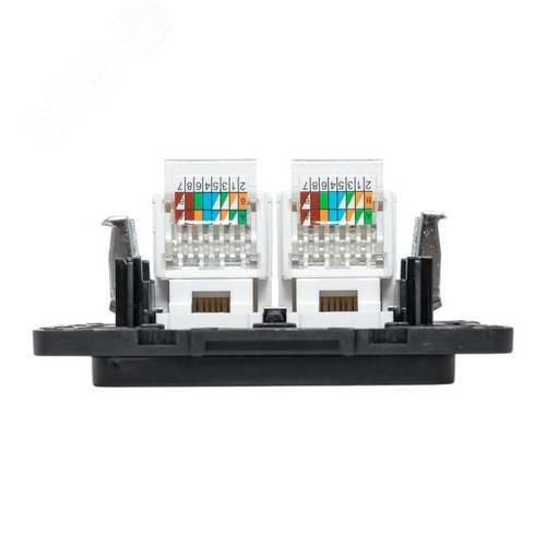 Стокгольм Механизм Розетки RJ-45 2-местной черный EKF