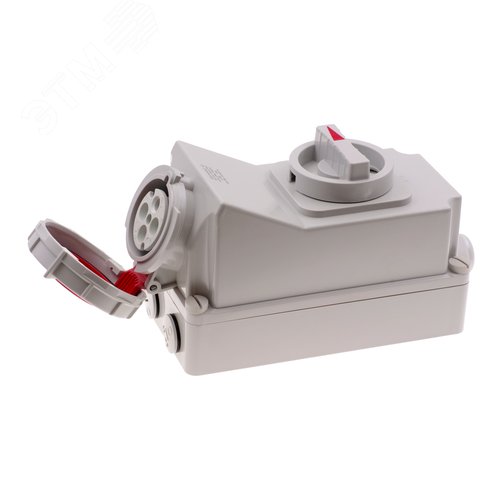 Розетка настенная с выключателем и механической блокировкой 32A/400V/3P+E/IP67