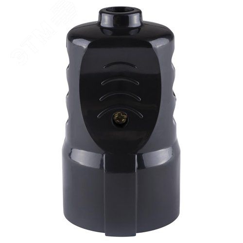 Кабельная розетка рифленая 2П+З 16А 250B черная TDM