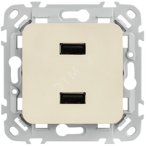 FLITE Розетка USB A+A 2,1А РЮ-2-ФлСл сливочный