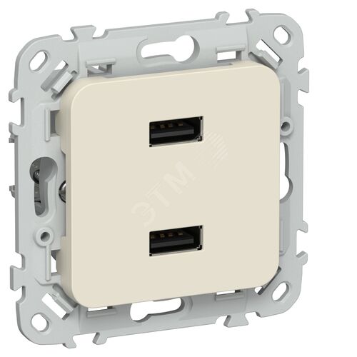 FLITE Розетка USB A+A 2,1А РЮ-2-ФлСл сливочный